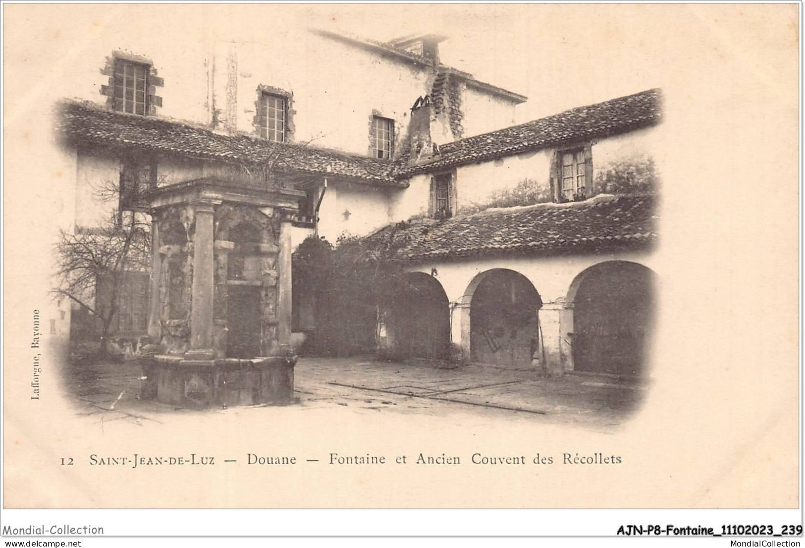 AJNP8-0973 - FONTAINE - Saint-jean-de-luz - Douane - Fontaine Et Ancien Couvent Des Récollets - Otros & Sin Clasificación