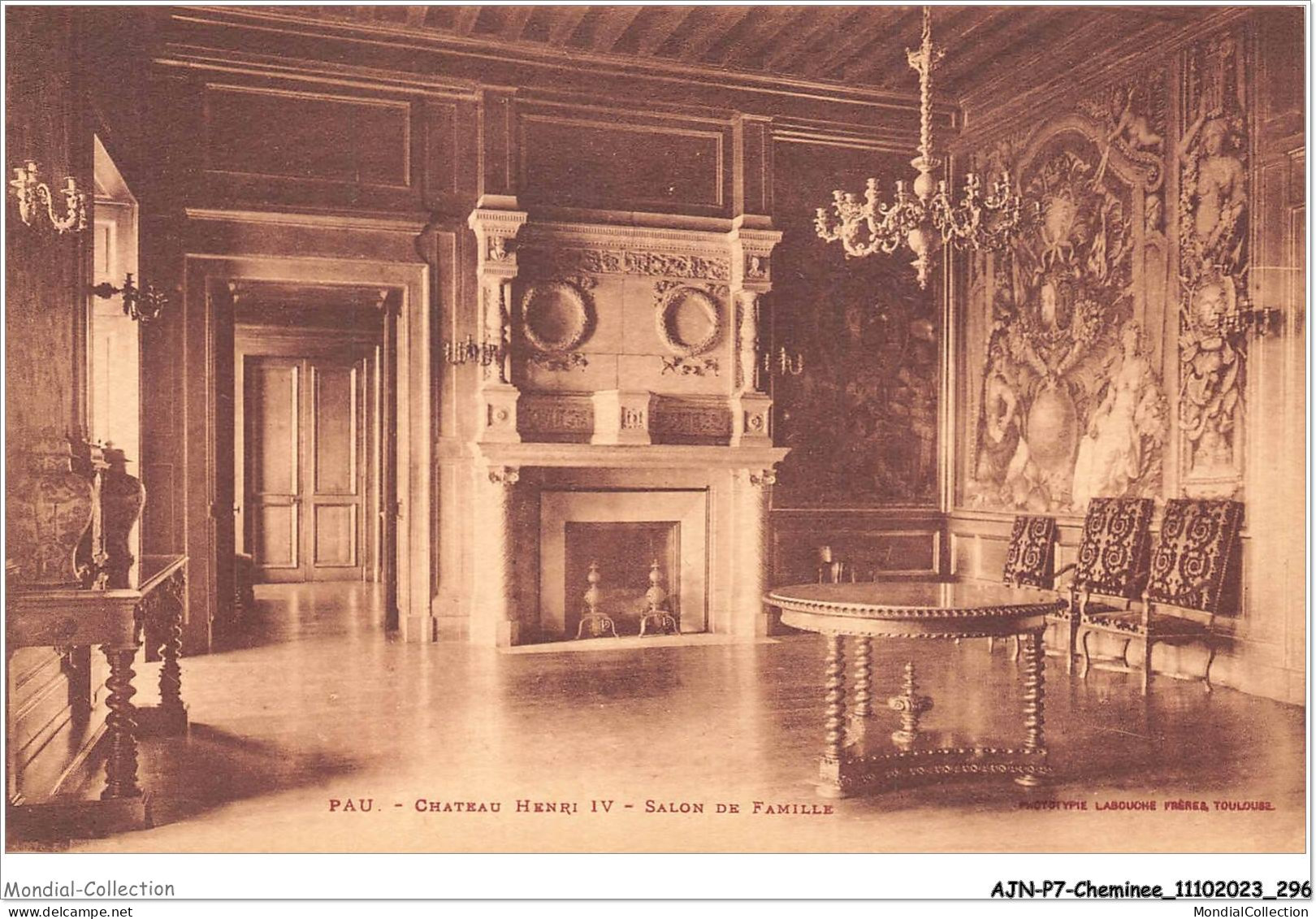 AJNP7-0853 - CHEMINEE - Pau - Château Henri Iv - Salon De Famille - Autres & Non Classés