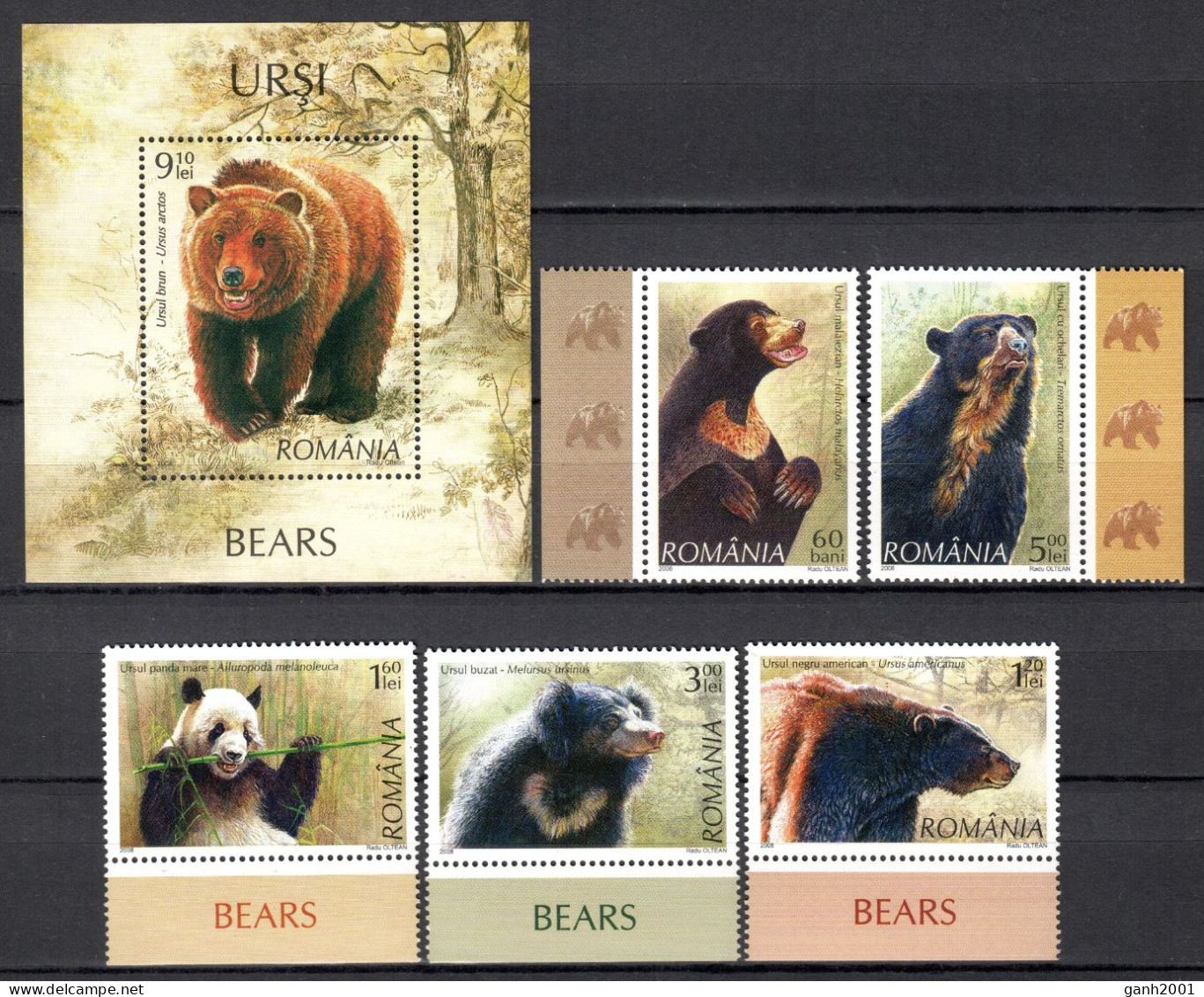 Romania 2008 Rumanía / Animals Mammals Bears MNH Fauna Mamíferos Osos Säugetiere / Cu21524  8-9 - Autres & Non Classés