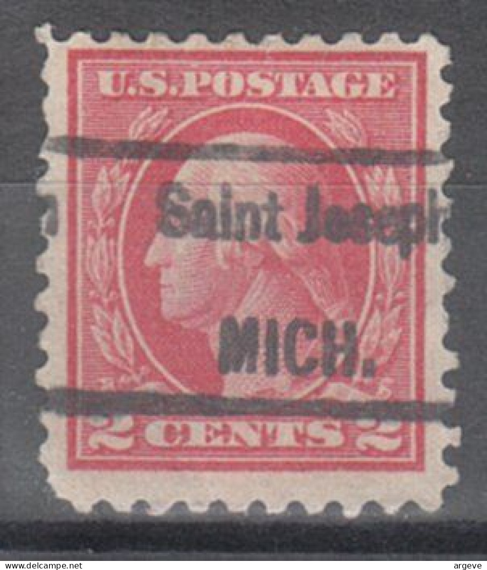 USA Precancel Vorausentwertungen Preo Locals Michigan, Saint Joseph 1914-462 (C16,a4) - Voorafgestempeld