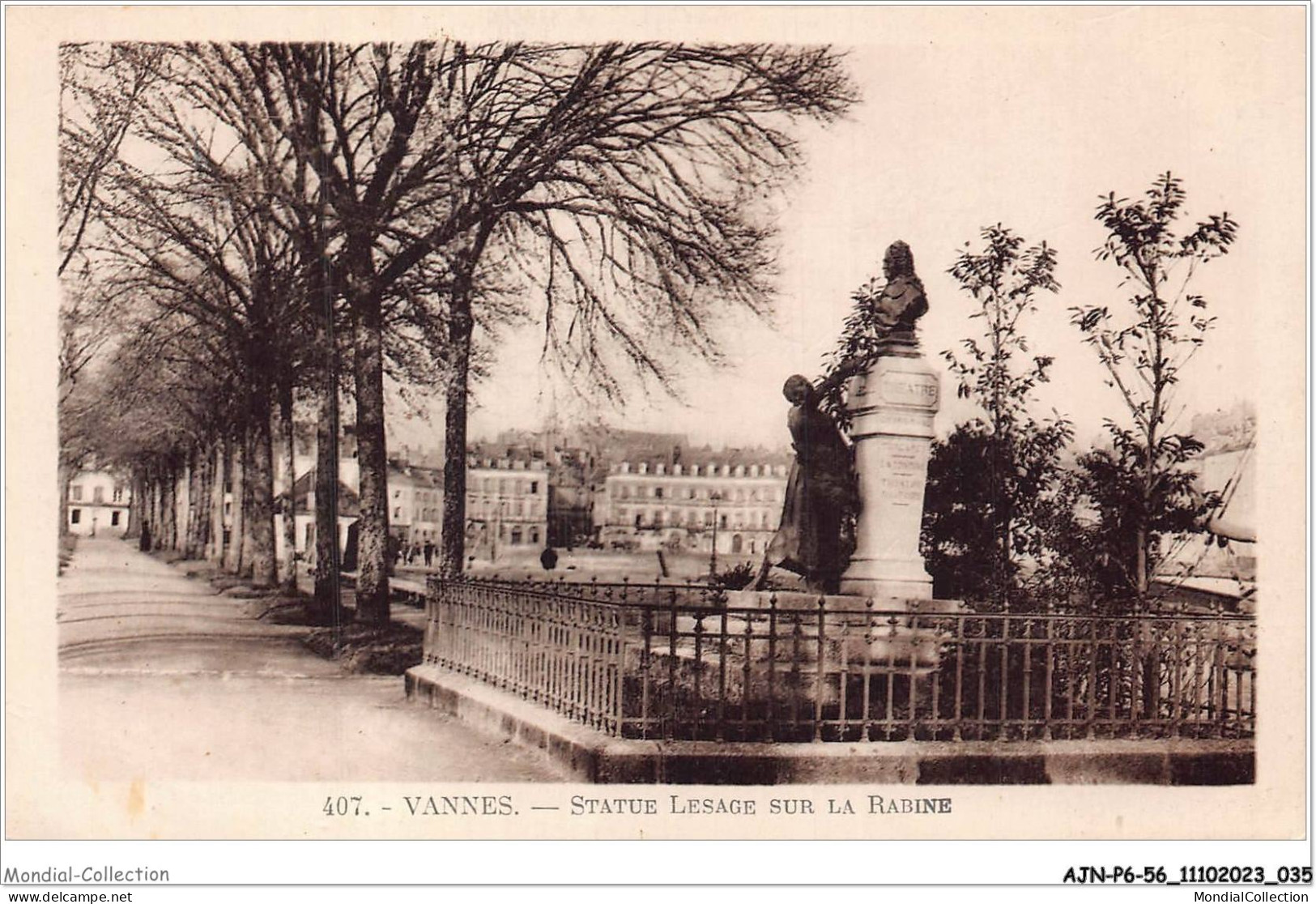 AJNP6-56-0609 - VANNES - Statue Lesage Sur La Rabine - Vannes