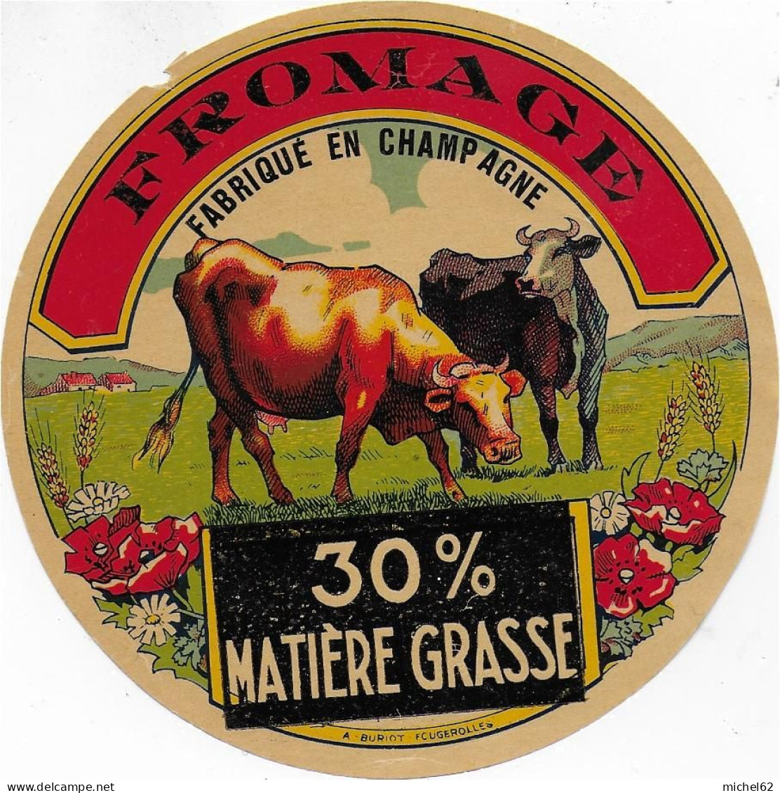 ETIQUETTE  DE  FROMAGE  NEUVE      CHAMPAGNE 30 % B129 - Cheese