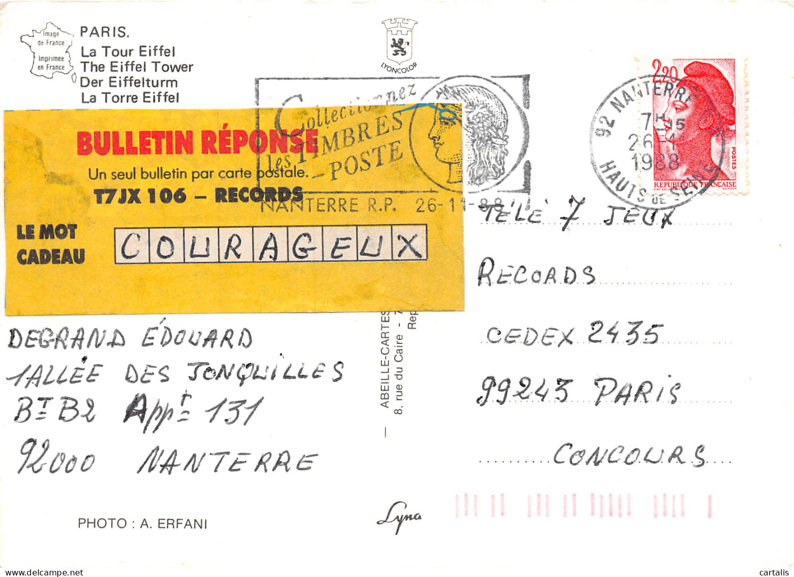 75-PARIS TOUR EIFFEL-N°3805-B/0291 - Autres & Non Classés