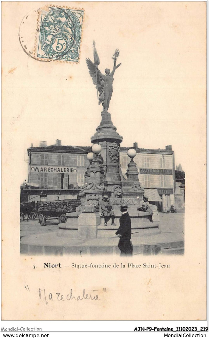 AJNP9-1101 - FONTAINE - Niort - Statue-fontaine De La Place Saint-jean - Sonstige & Ohne Zuordnung