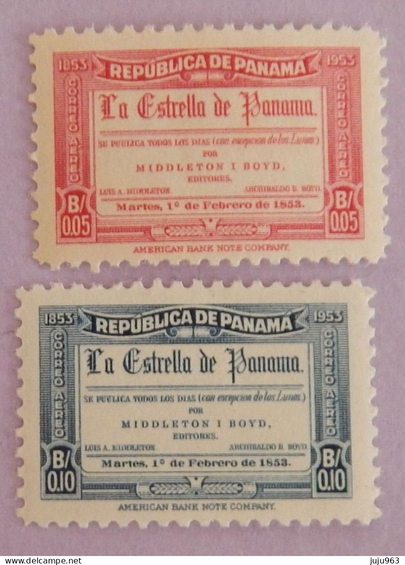 PANAMA YT PA 124/125 NEUFS**MNH "JOURNAL LA ESTRELLA" ANNÉE 1953 - Panamá