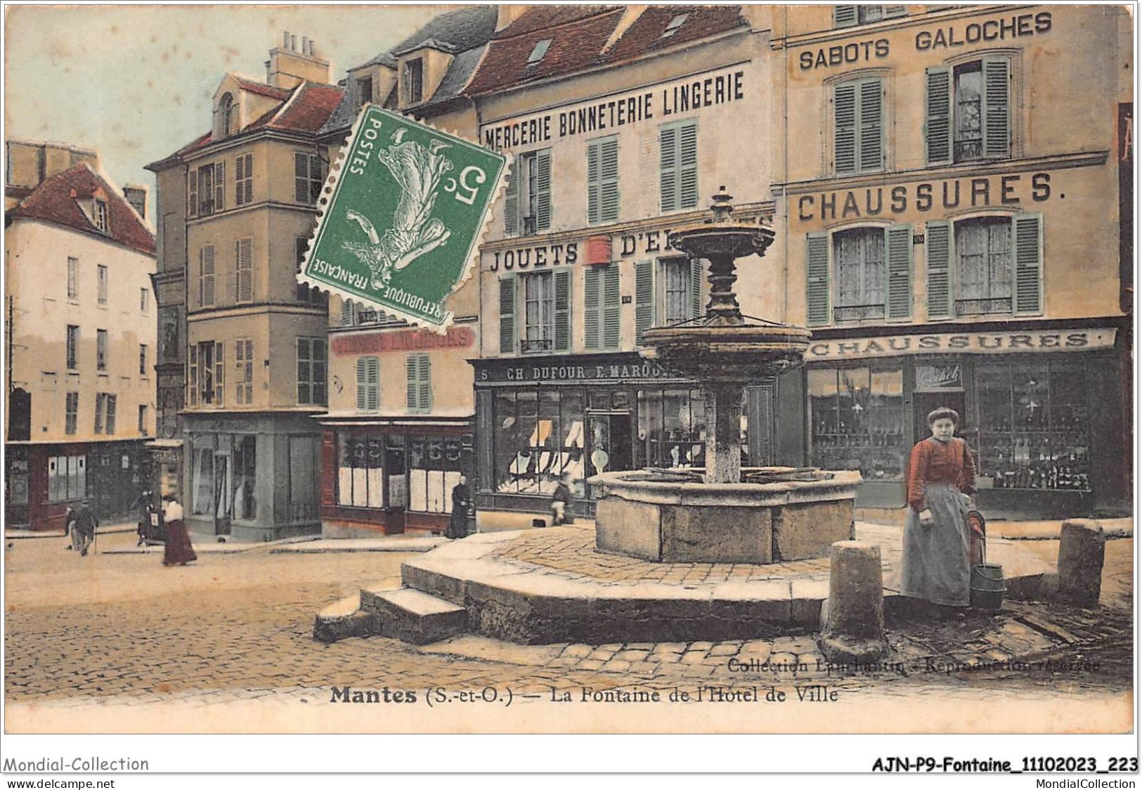 AJNP9-1103 - FONTAINE - Mantes - La Fontaine De L'hôtel De Ville - Andere & Zonder Classificatie