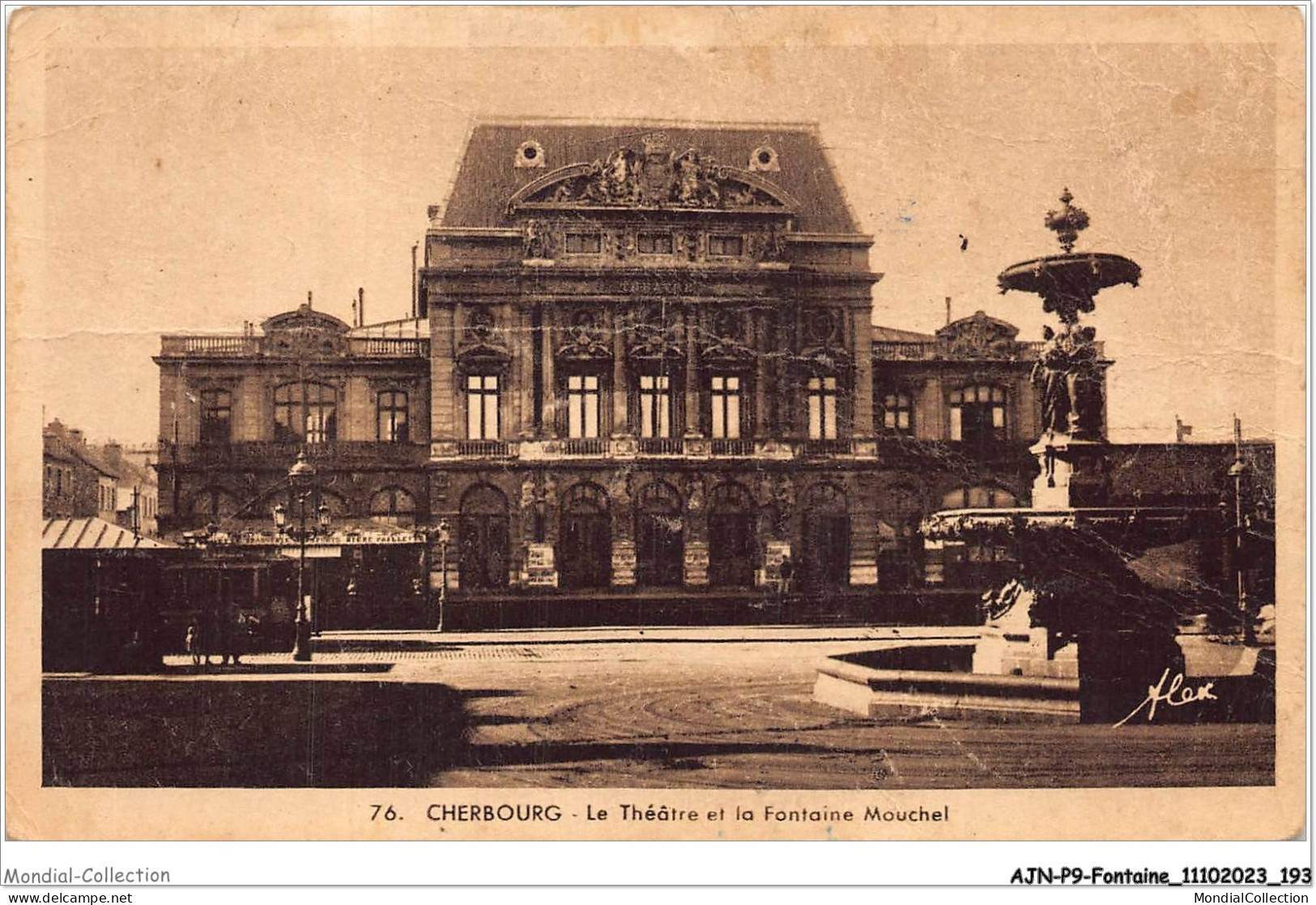 AJNP9-1088 - FONTAINE - Cherbourg - Le Théâtre Et La Fontaine Mouchel - Andere & Zonder Classificatie