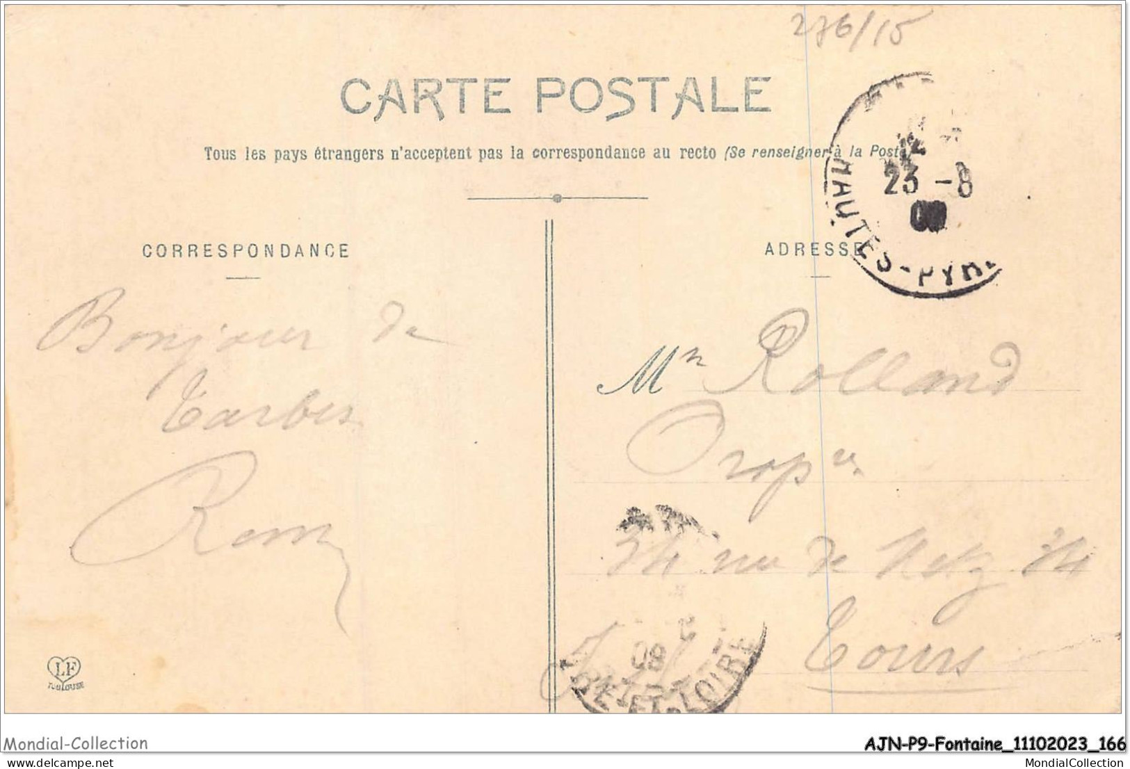 AJNP9-1074 - FONTAINE - Tarbes - Fontaine Duvigneau - Autres & Non Classés