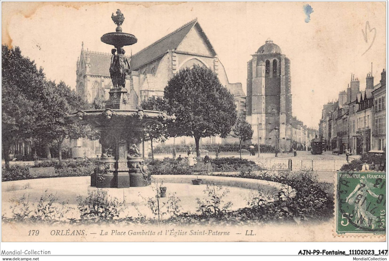 AJNP9-1065 - FONTAINE - Orléans - La Place Gambetta Et L'église Saint-paterne - Other & Unclassified