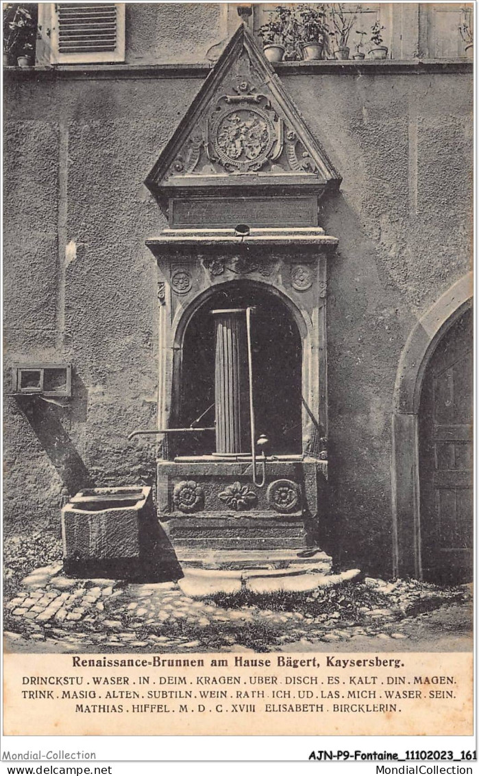 AJNP9-1072 - FONTAINE - Renaissance-brunnen Am Hause Bägert - Kaysersberg - Autres & Non Classés