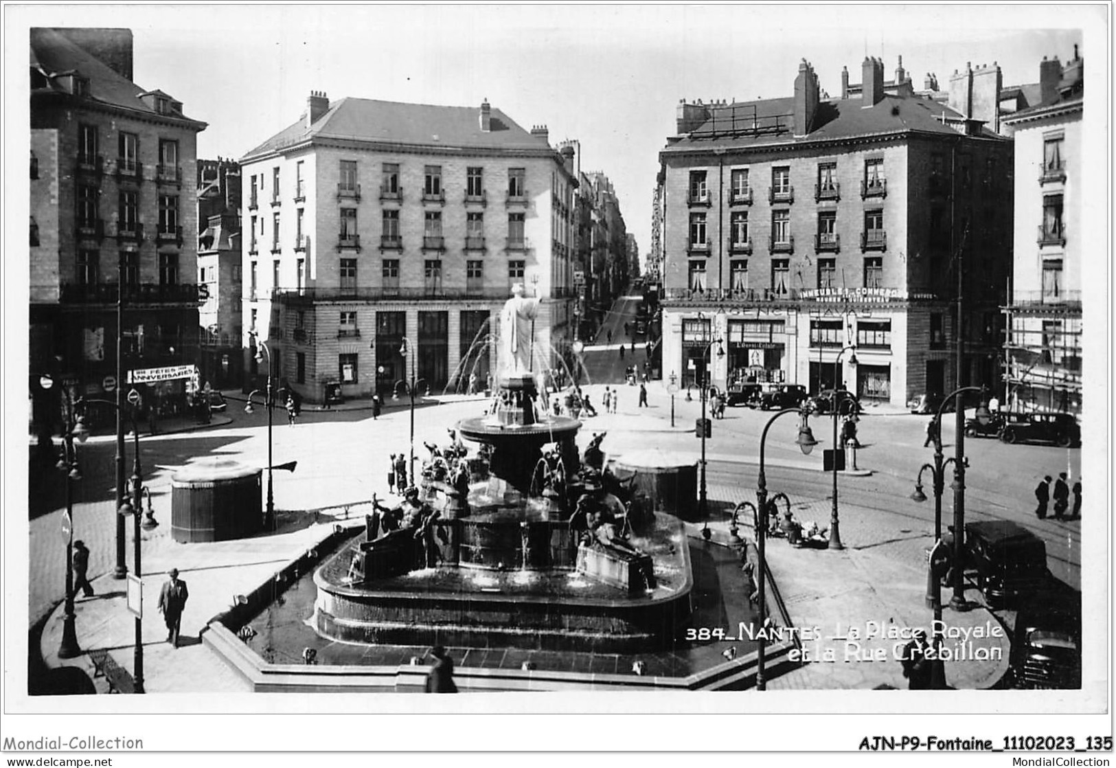 AJNP9-1059 - FONTAINE - Nantes - La Place Royale Et La Rue Crebillon - Autres & Non Classés