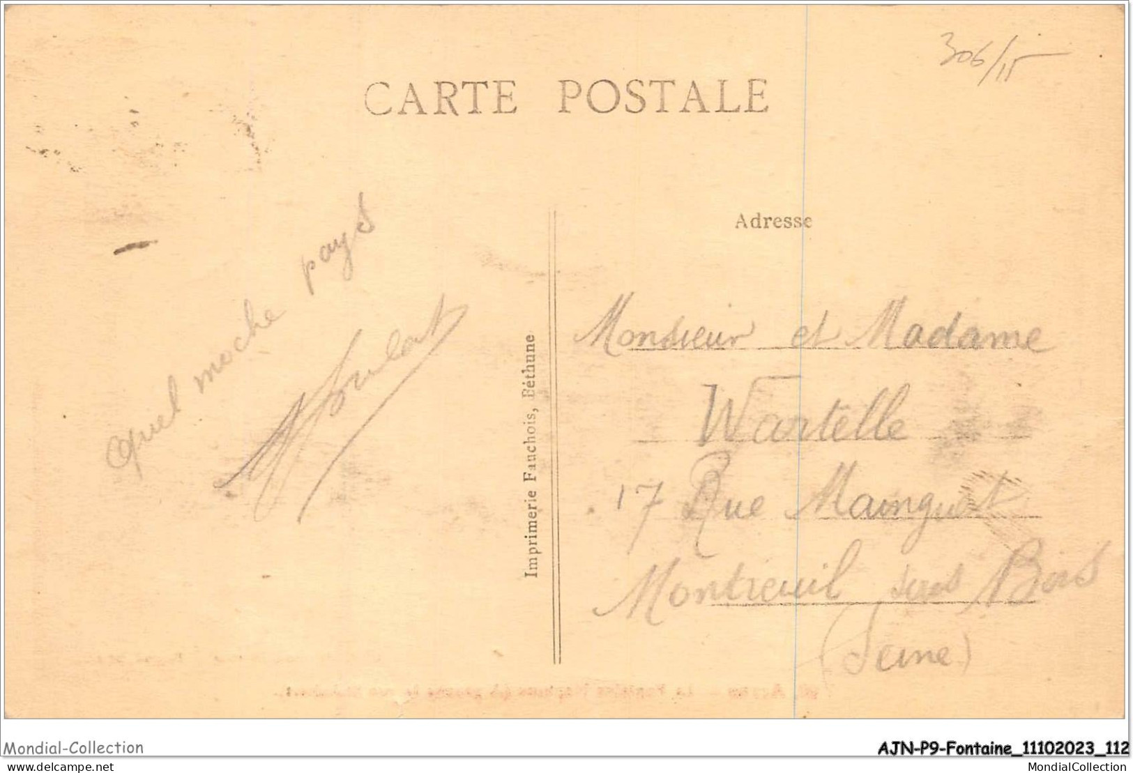 AJNP9-1047 - FONTAINE - Arras - La Fontaine Neptune - Otros & Sin Clasificación