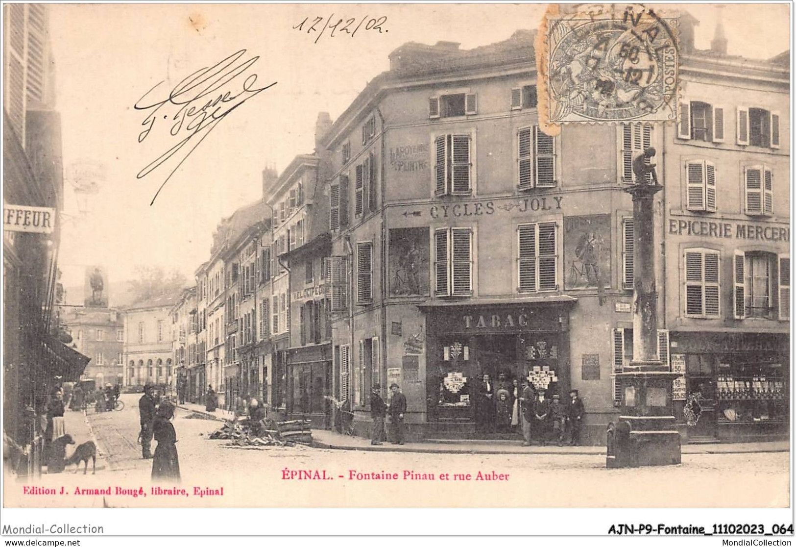 AJNP9-1024 - FONTAINE - épinal - Fontaine Pinau Et Rue Auber - Sonstige & Ohne Zuordnung
