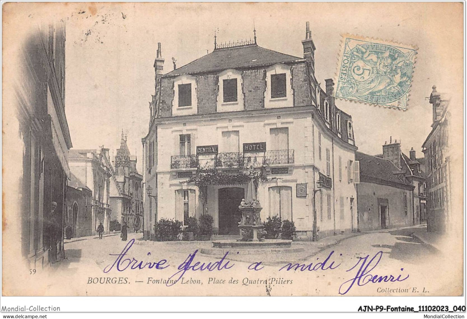 AJNP9-1012 - FONTAINE - Bourges - Fontaine Lebon - Place Des Quatre Piliers - Sonstige & Ohne Zuordnung