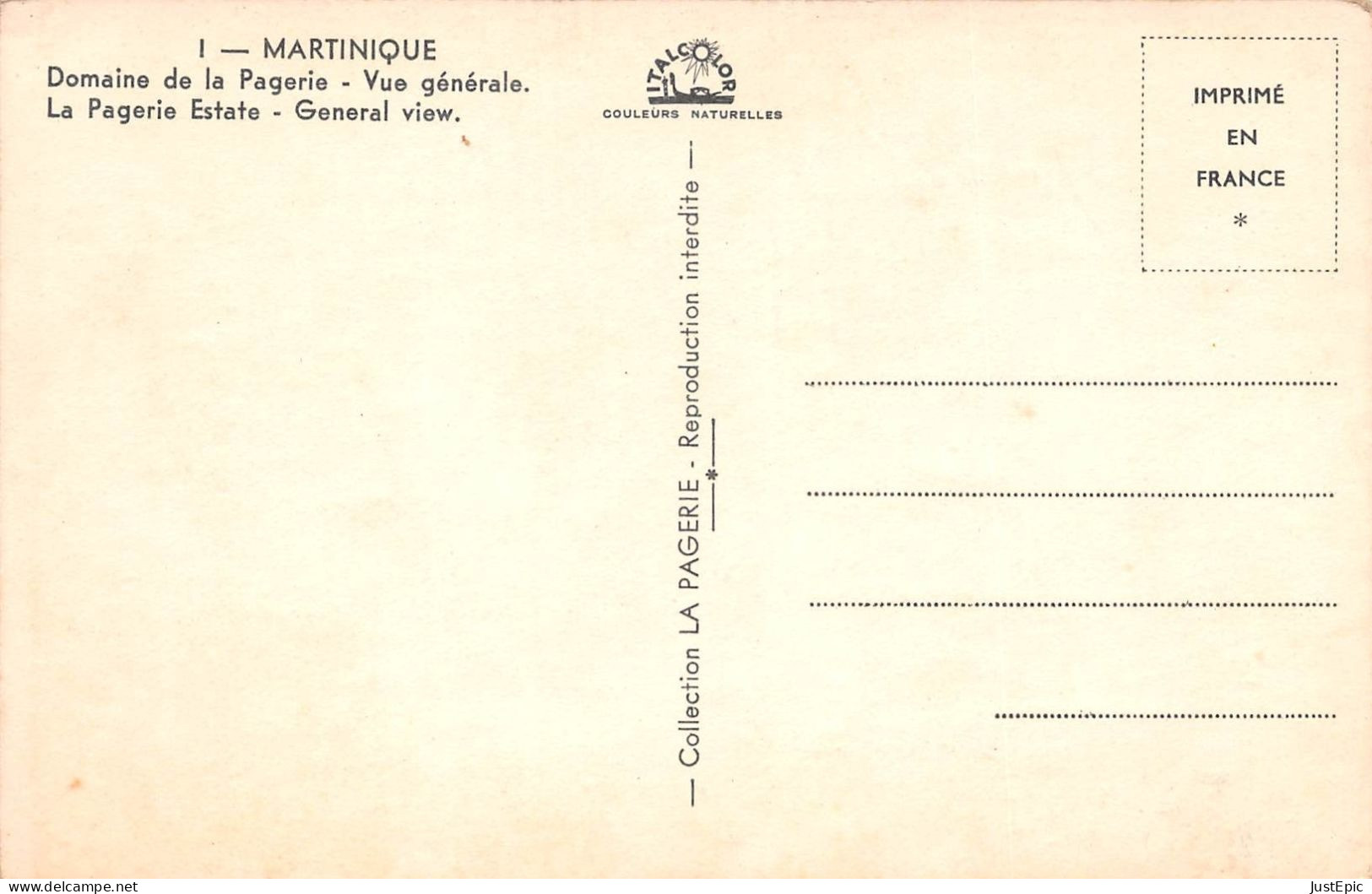 [97]  MARTINIQUE - Domaine De La Pagerie - Vue Générale -  Cpsm ± 1960 - Altri & Non Classificati