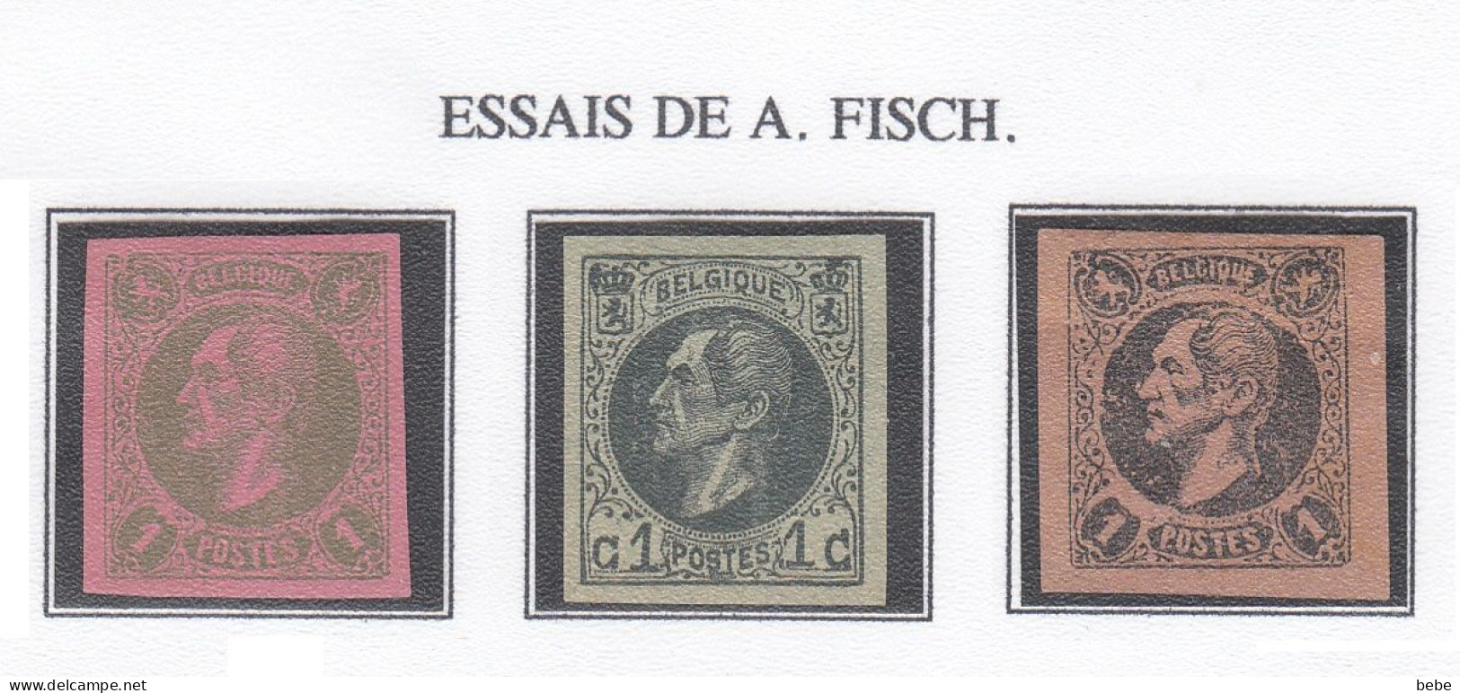 LÉOPOLD Ier  3 ESSAIS DE 1 CENTIMES  DE A. FISCH - Otros & Sin Clasificación