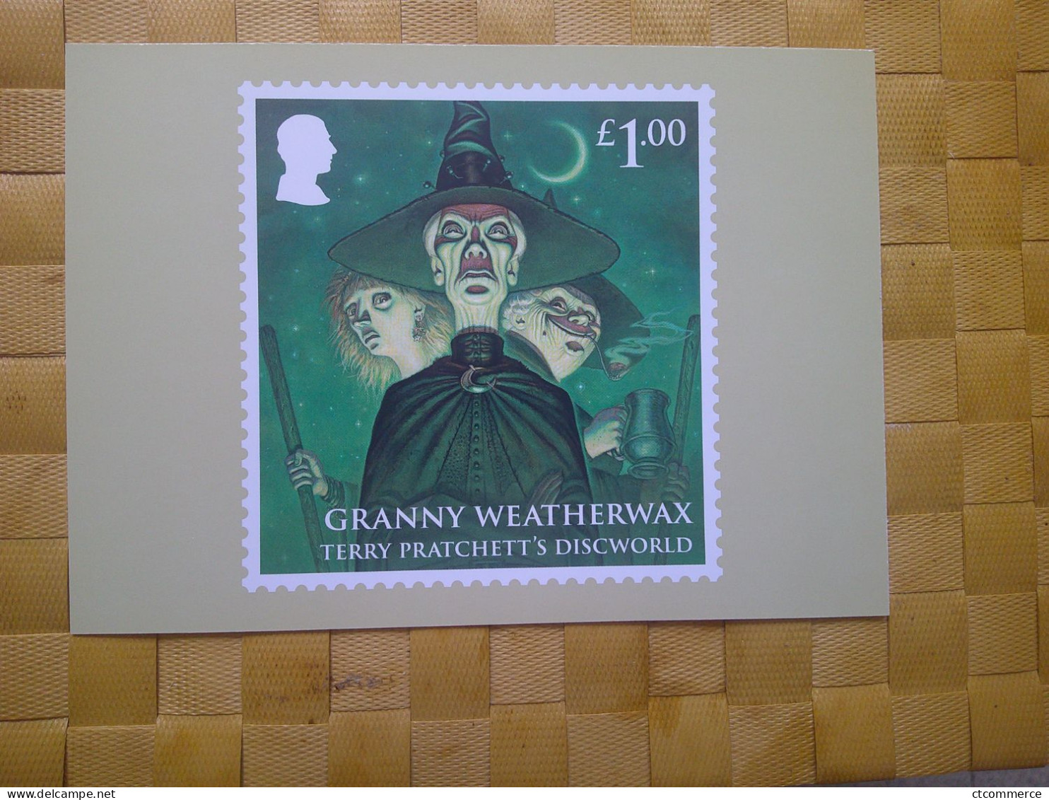 8 cartes postales PHQ représentaion de timbre, Terry Pratchett's Discworld