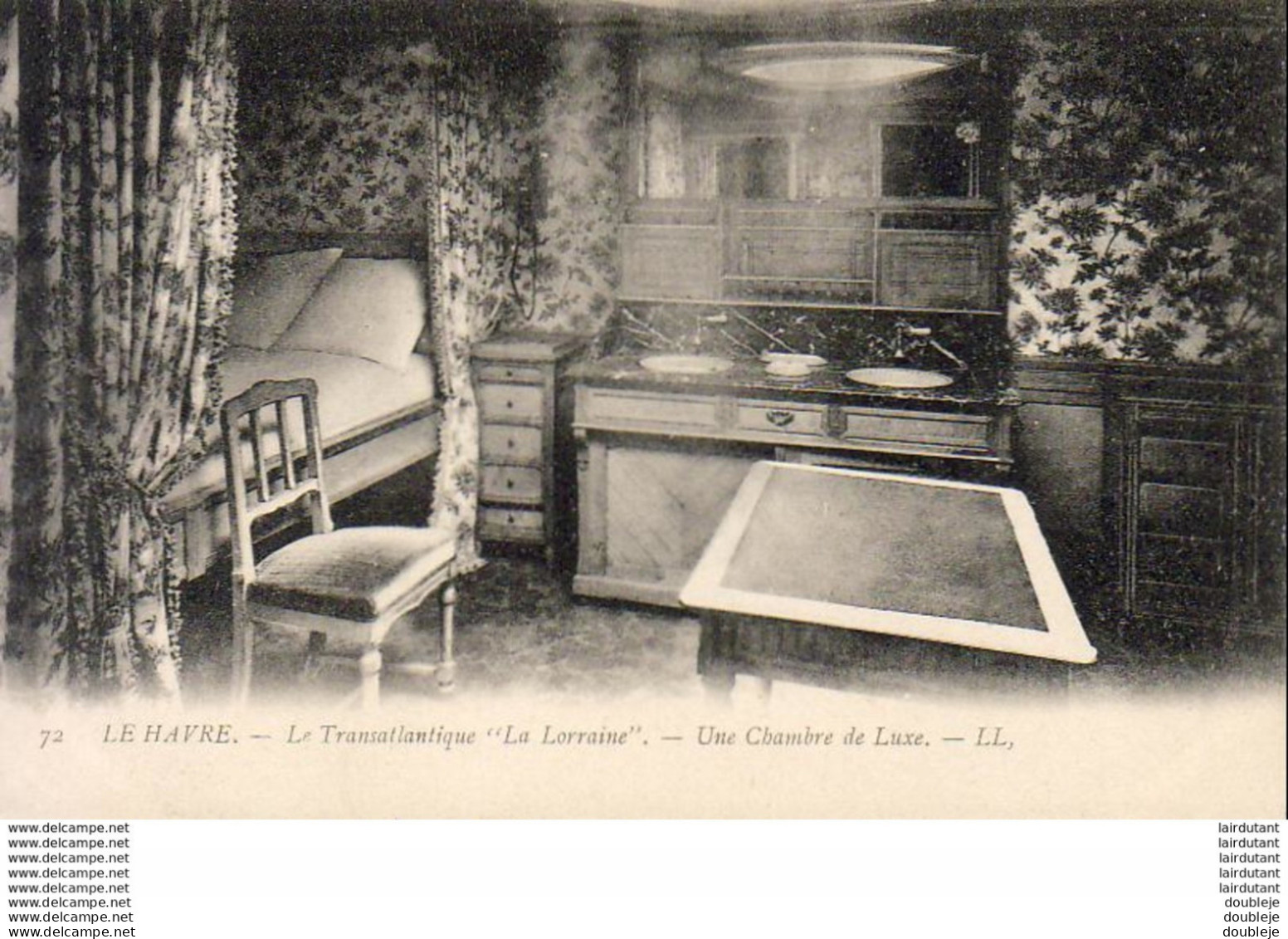 PAQUEBOTS  Le Havre- Le Transatlantique " La Lorraine "- Une Chambre De Luxe  ... - Passagiersschepen