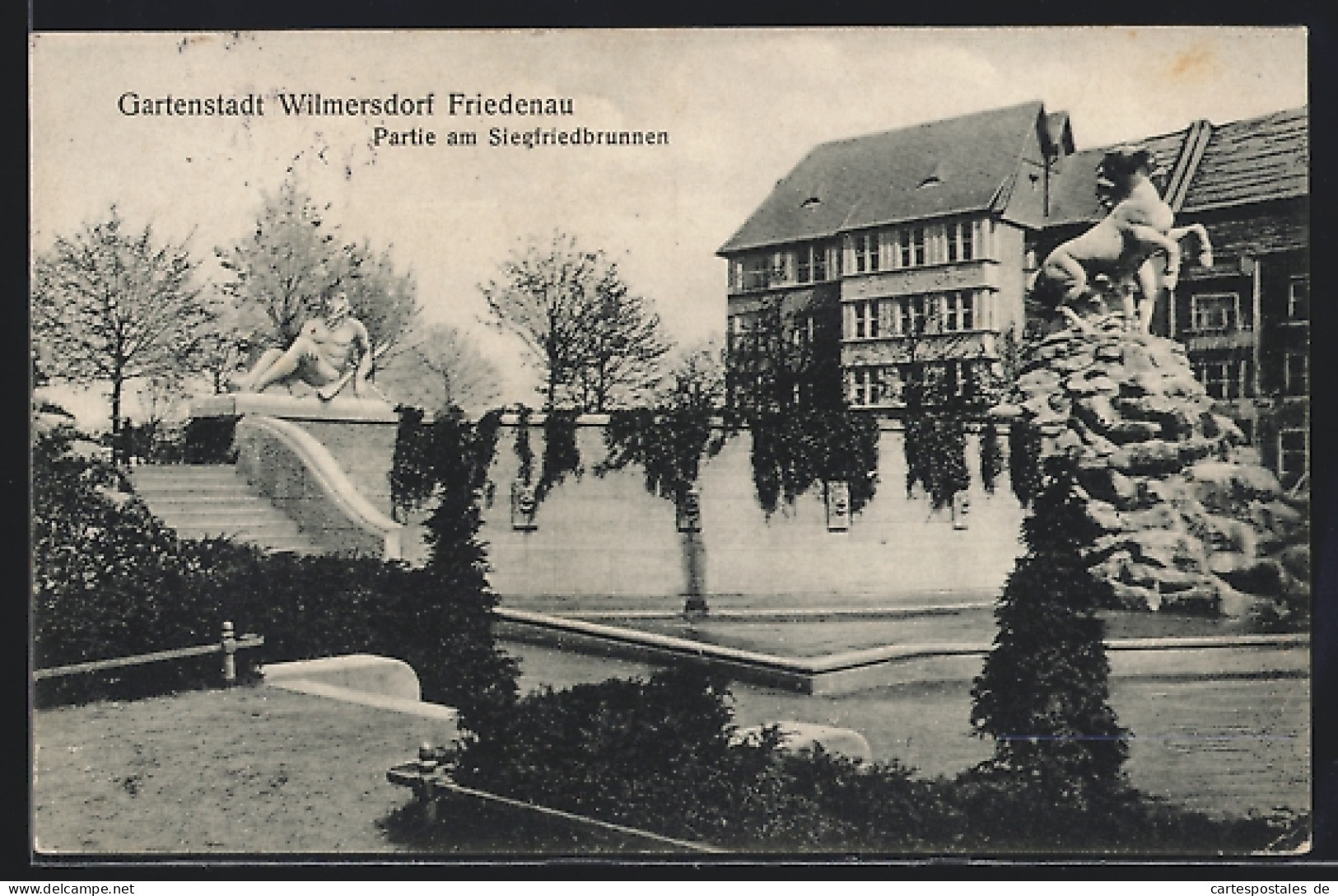 AK Berlin-Wilmersdorf-Friedenau, Partie Am Siegfriedbrunnen  - Schöneberg