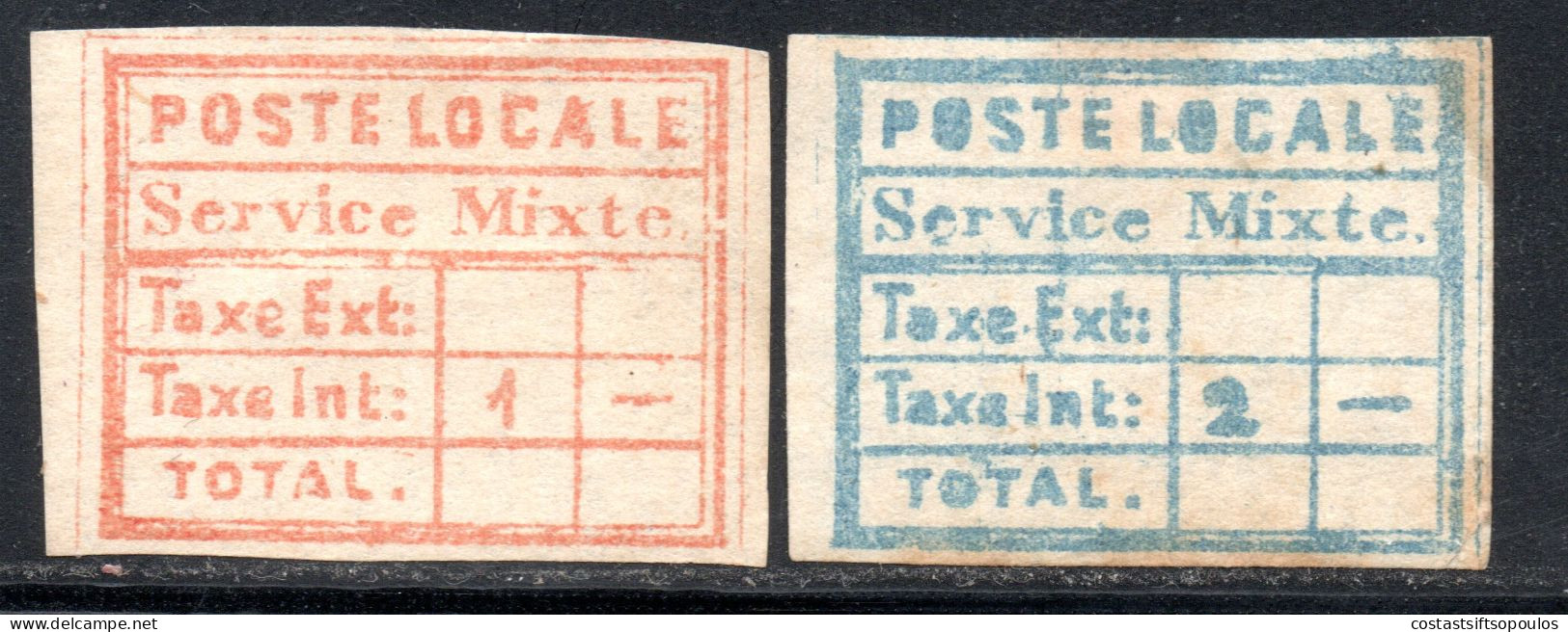 3074. 1866 LIANNOS LOCAL POST,POSTAGE DUE 1K.2K MH, ISFILA YP10,YP11.LIGHT RUST. - Unused Stamps
