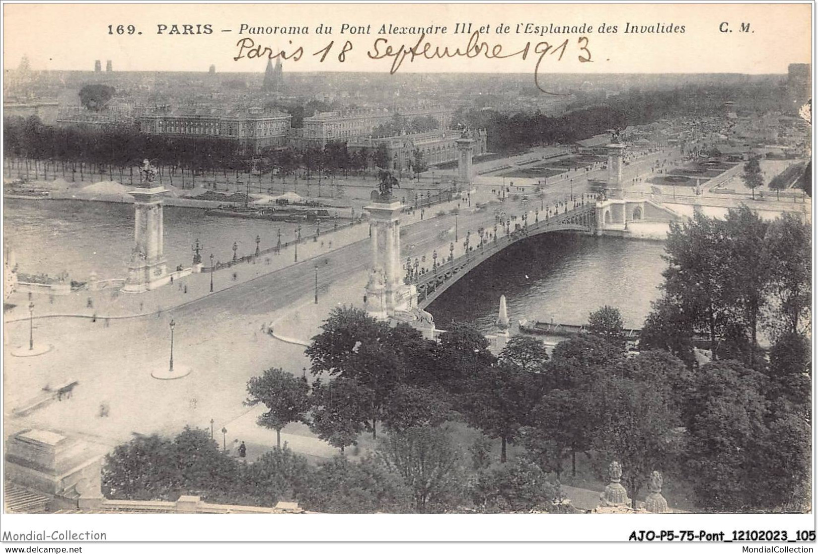 AJOP5-75-0479 - PARIS - PONT - Panorama Du Pont Alexandre III Et De L'esplanade Des Invalides - Bruggen