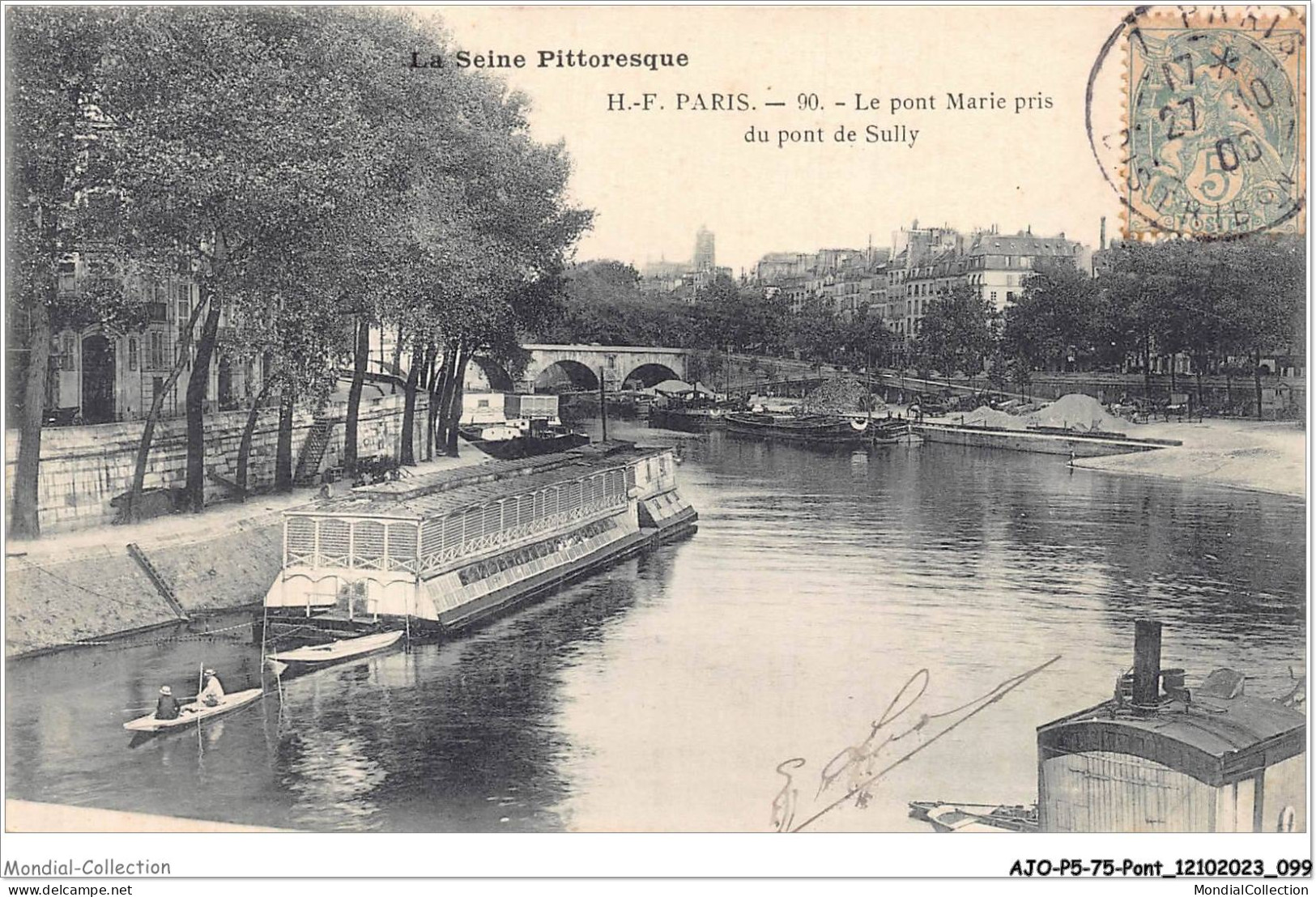 AJOP5-75-0476 - PARIS - PONT - La Seine Pittoresque - Le Pont Marie Pris Du Pont De Sully - Brücken