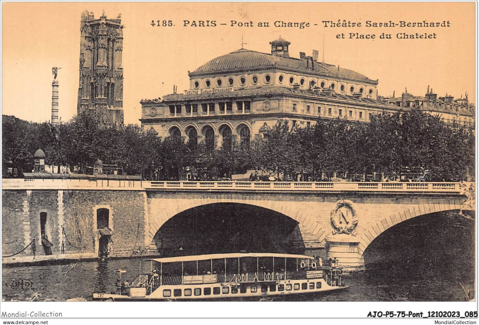 AJOP5-75-0469 - PARIS - PONT - Pont Au Change - Théatre Sarah Bernhardt - Ponti