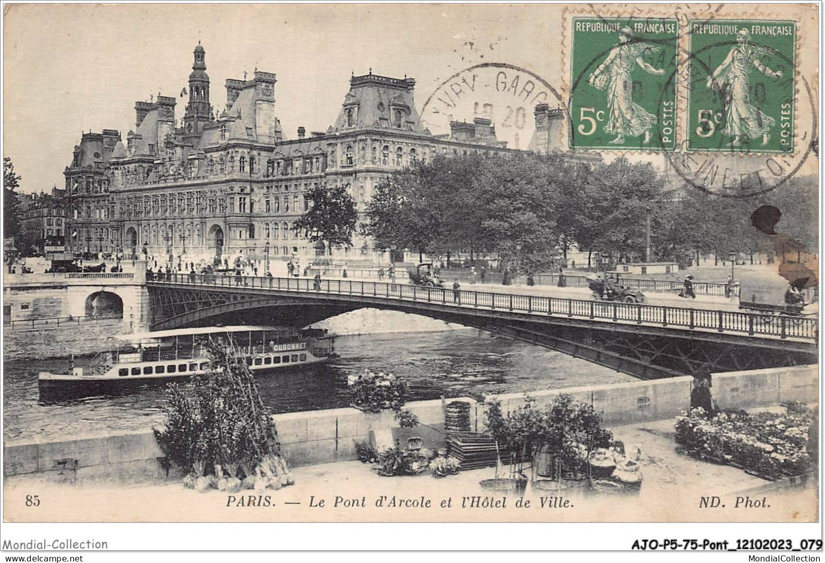 AJOP5-75-0466 - PARIS - PONT - Le Pont D'arcole Et L'hotel De Ville  - Ponts