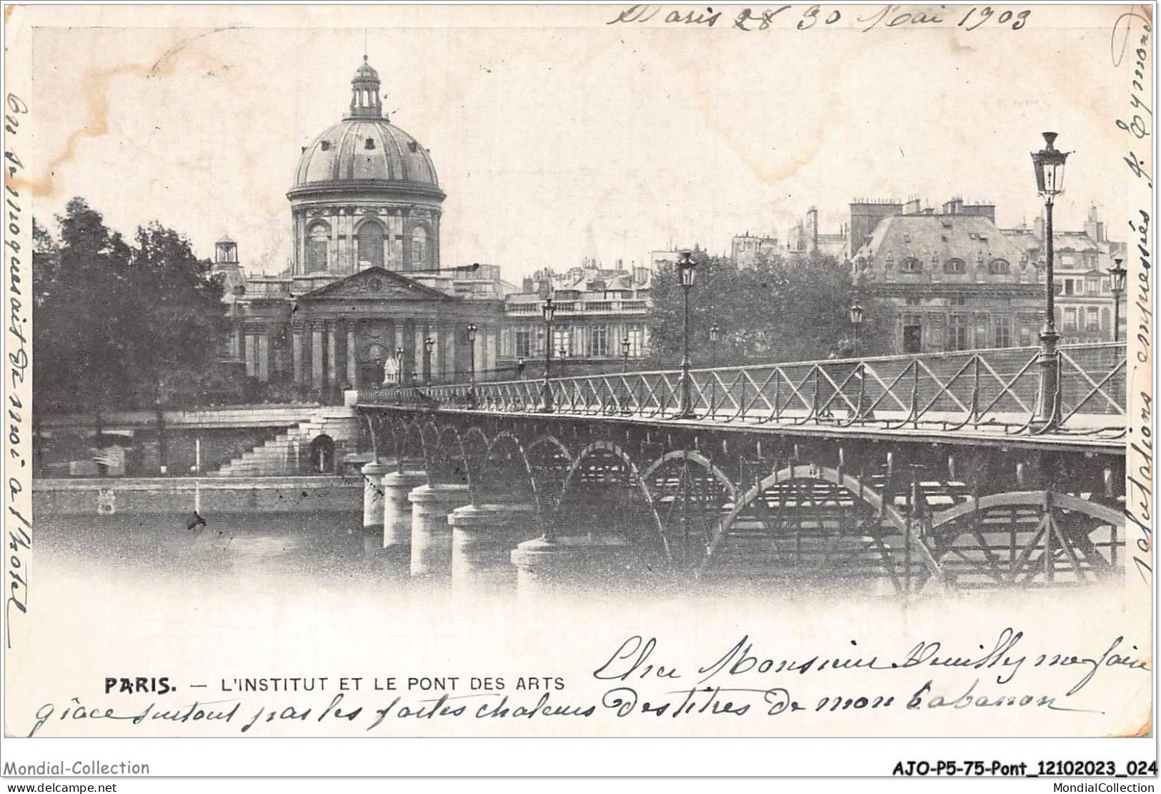 AJOP5-75-0439 - PARIS - PONT - L'institue Et Le Pont Des Arts - Ponti