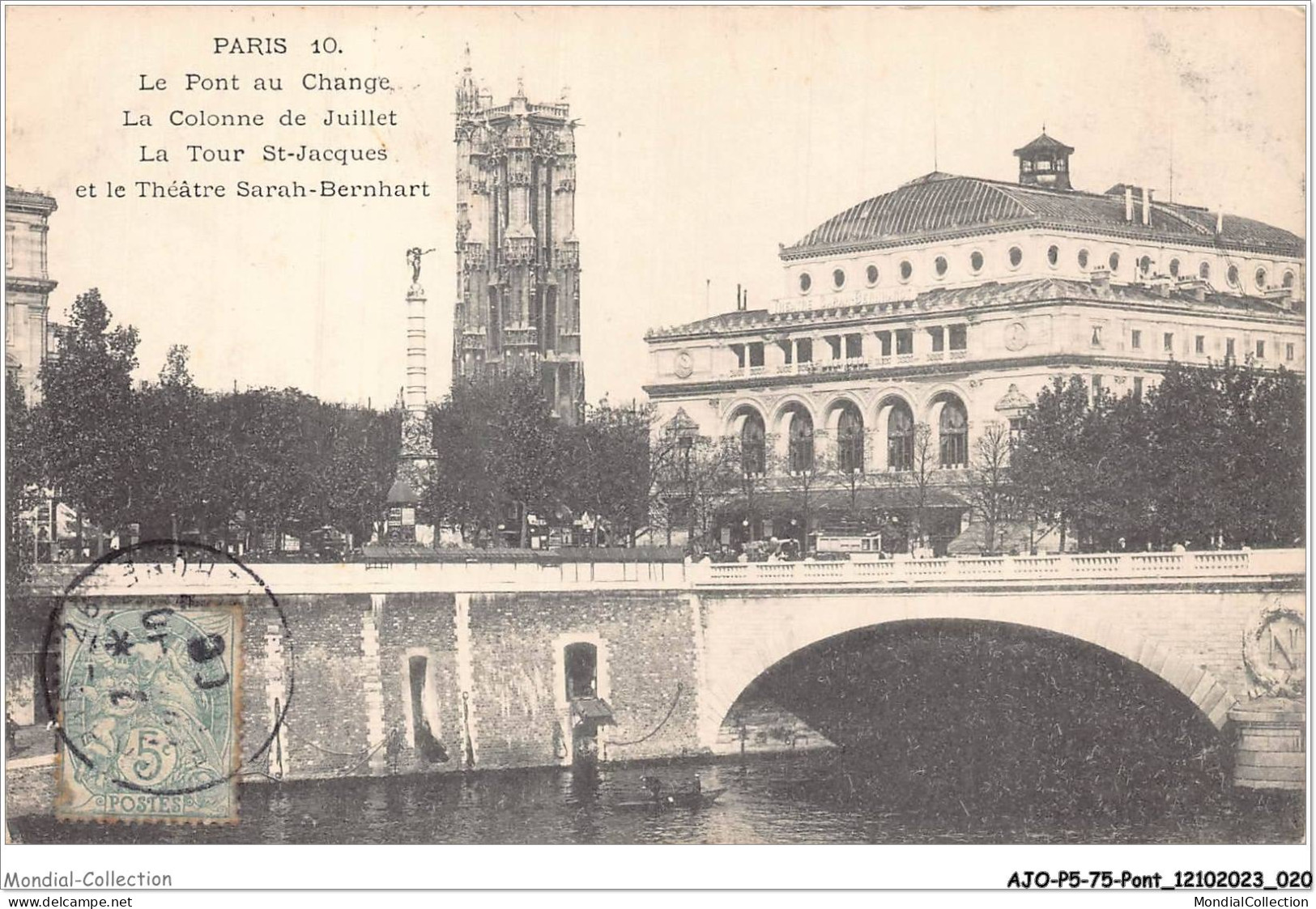 AJOP5-75-0437 - PARIS - PONT - Le Pont Au Change - La Colonne De Juillet - Bridges