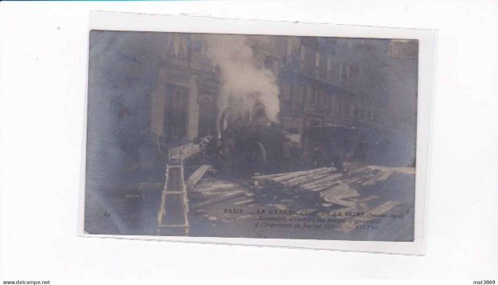 PARIS 15 RUE DESAIX ? JOURNAL OFFICIEL CRUE SEINE 1910 LOCOMOTIVE POMPE - Arrondissement: 15