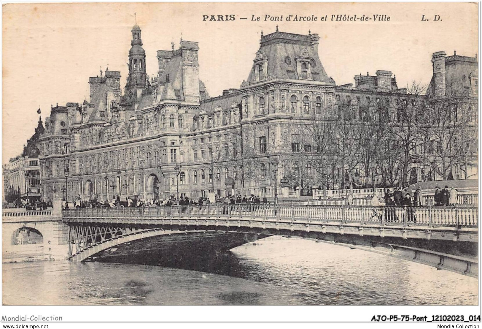 AJOP5-75-0434 - PARIS - PONT - Le Pont D'arcole Et L'hotel De Ville - Bridges