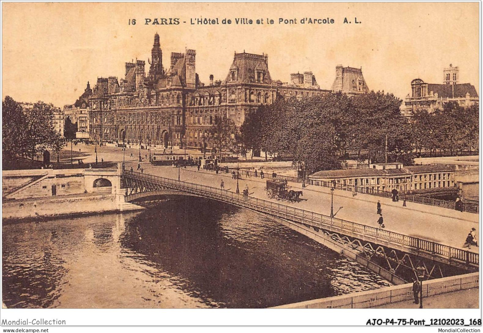 AJOP4-75-0425 - PARIS - PONT - L'hotel De Ville Et Le Pont D'arcole - Bruggen