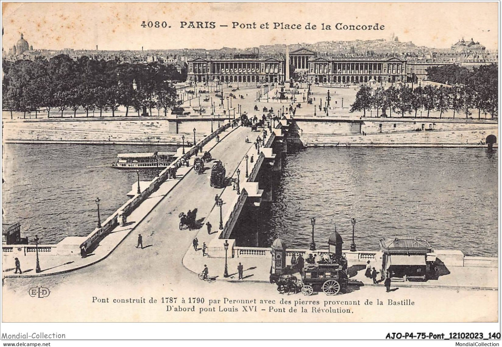 AJOP4-75-0411 - PARIS - PONT - Pont Et Place De La Concorde - Bridges