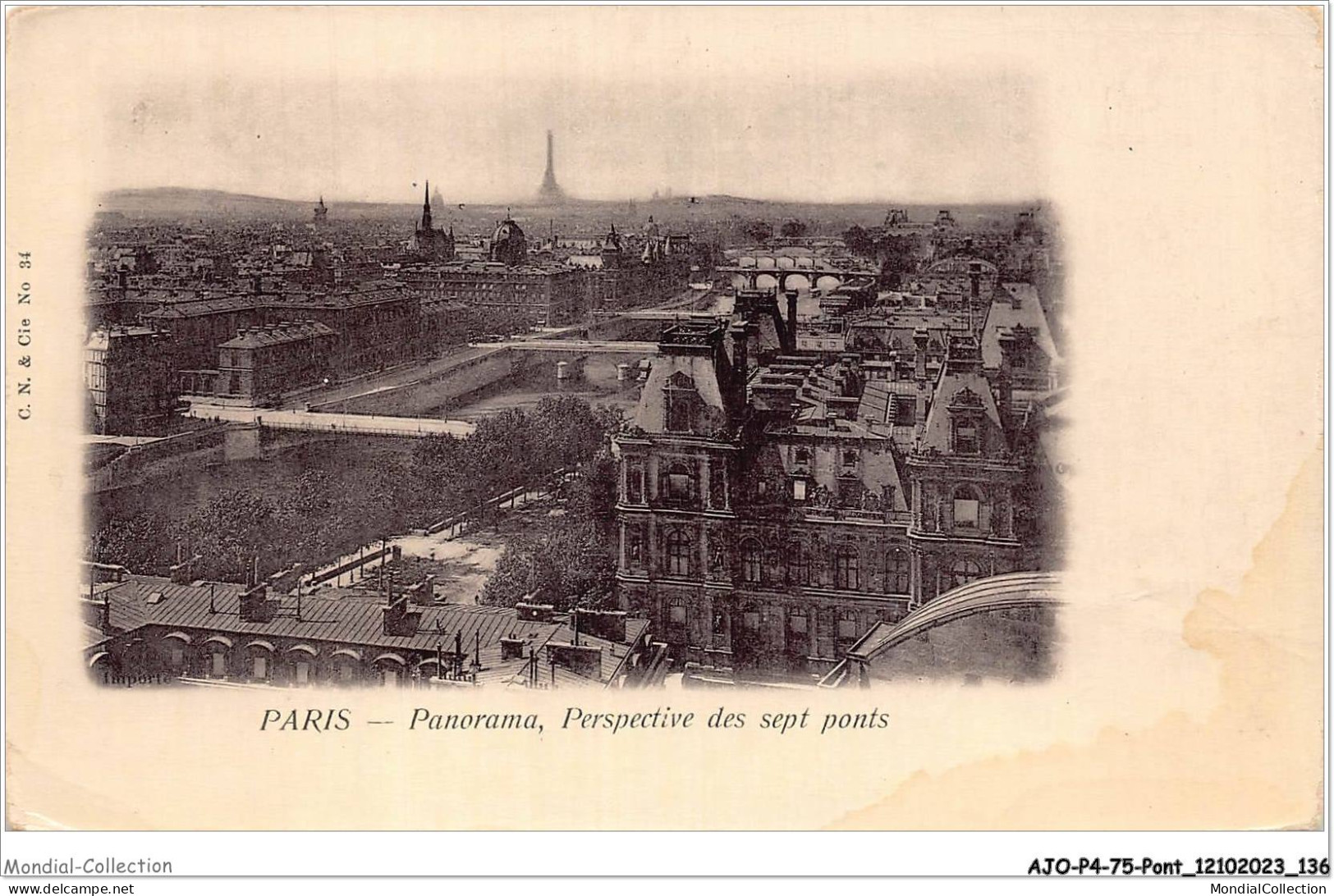 AJOP4-75-0409 - PARIS - PONT - Panorama - Perspective Des Sept Ponts - Ponts