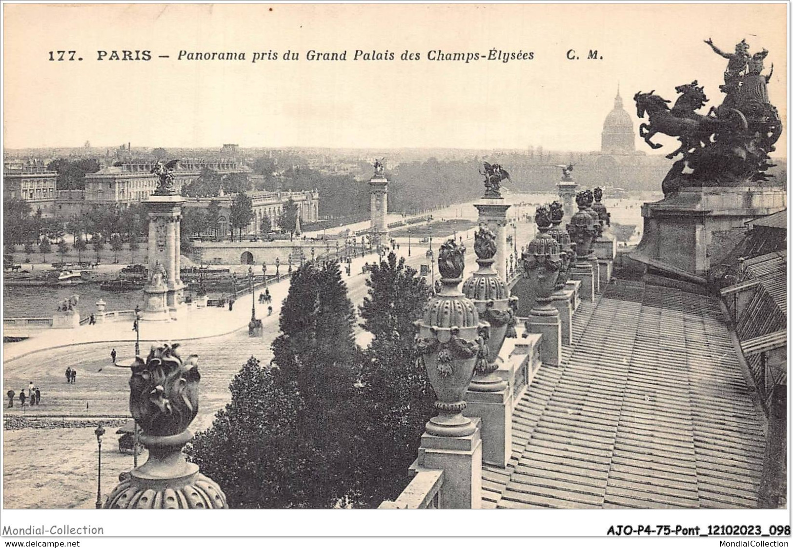 AJOP4-75-0390 - PARIS - PONT - Panorama Pris Du Gand Palais Des Champs-élisées - Ponti