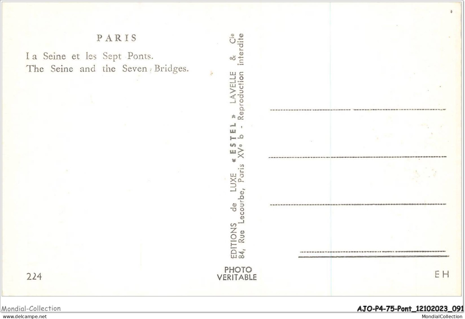 AJOP4-75-0386 - PARIS - PONT - La Seine Et Les Sept Ponts - Ponts