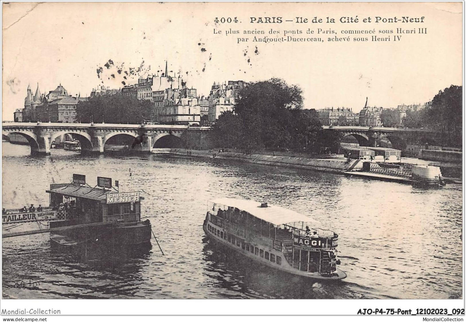 AJOP4-75-0387 - PARIS - PONT - Ile De La Cité Et Pont-neuf - Ponts