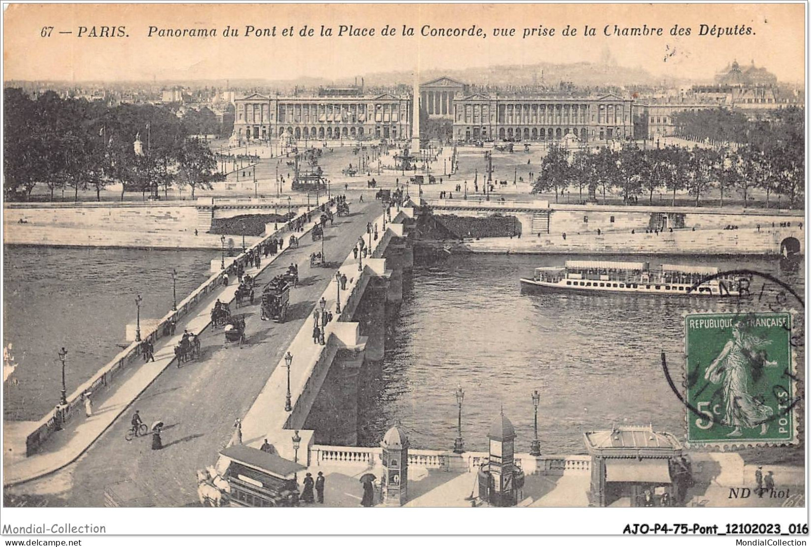 AJOP4-75-0349 - PARIS - PONT - Panorama Du Pont Et De La Place De La Concorde - Ponts