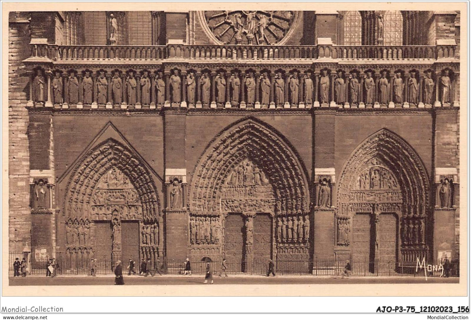 AJOP3-75-0319 - PARIS - Notre-dame - Le Triple Portail Et La Galerie Des Rois De Juda Et D'israel - Notre-Dame De Paris