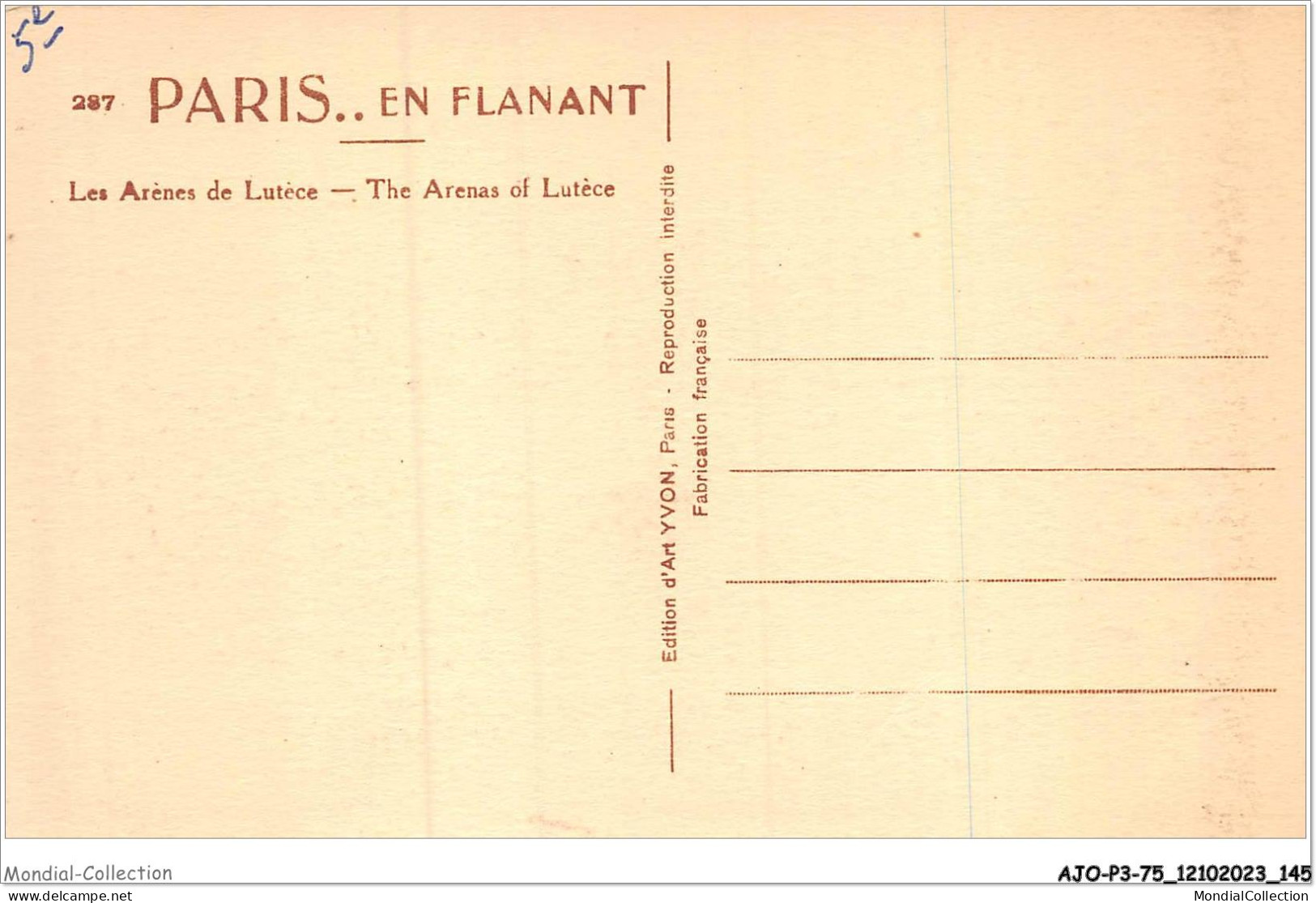 AJOP3-75-0313 - PARIS - Les Arenes De Lutèce - The Arenas Of Lutèce - Autres & Non Classés