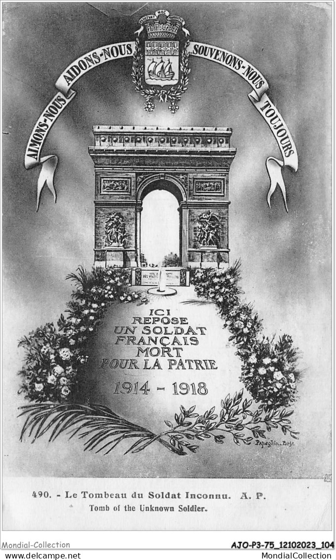 AJOP3-75-0293 - PARIS - Tombeau Du Soldat Inconnu  - Arc De Triomphe