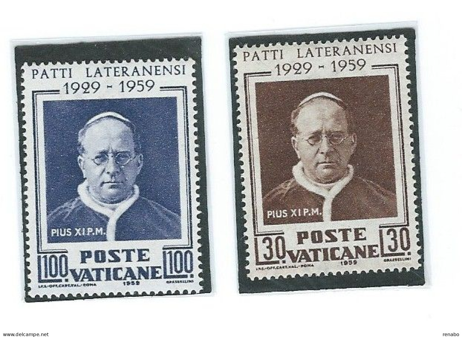 Vaticano 1959;  Lateran Treaty, Pius XI; 30° Anniversario Dei Patti Lateranensi, Pio XI. Serie Completa. - Nuovi