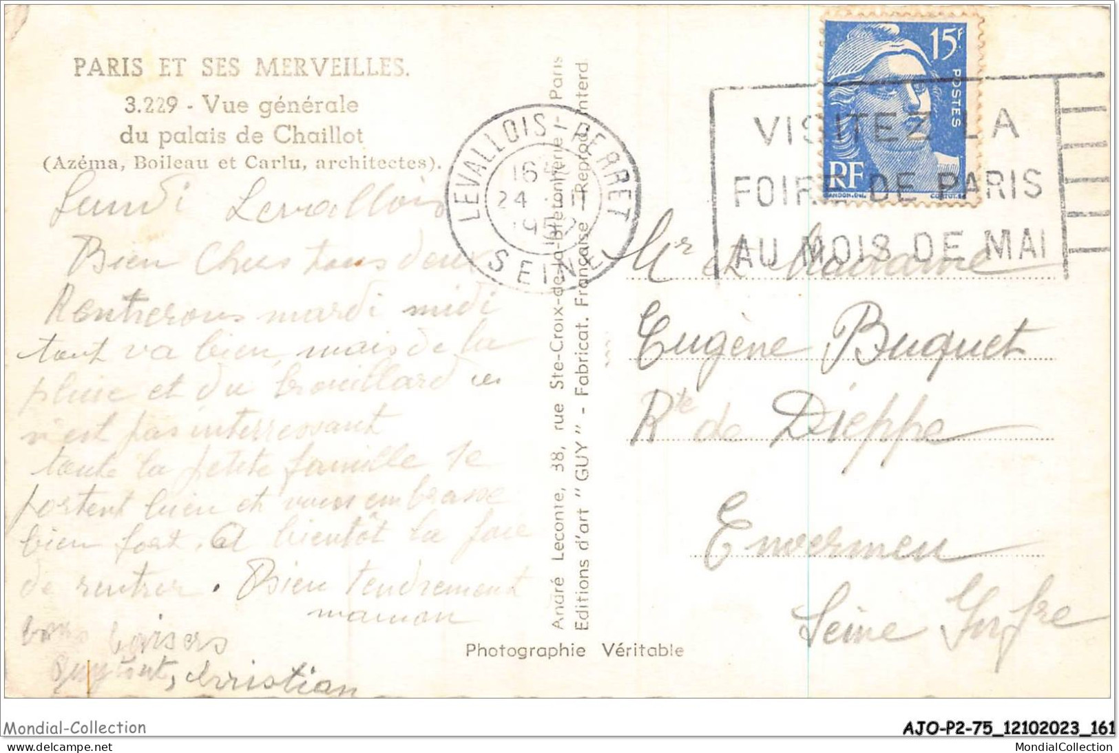 AJOP2-75-0204 - PARIS - Vue Générale Du Palais De Chaillot - Otros Monumentos