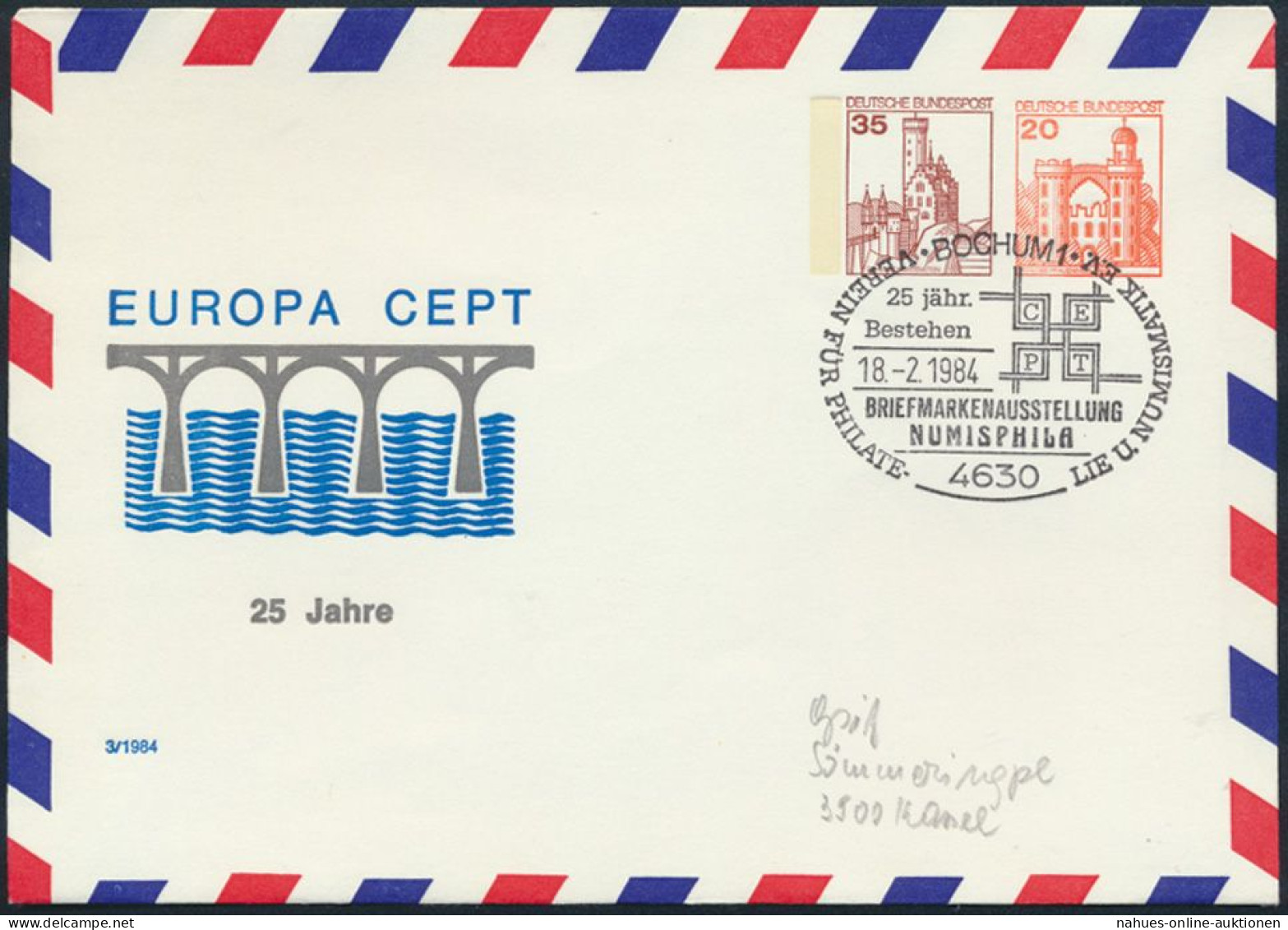 Bund Privatganzsache SST Bochum 25 Jahre CEPT Briefmarkenausstellung NUMISPHILA - Briefe U. Dokumente