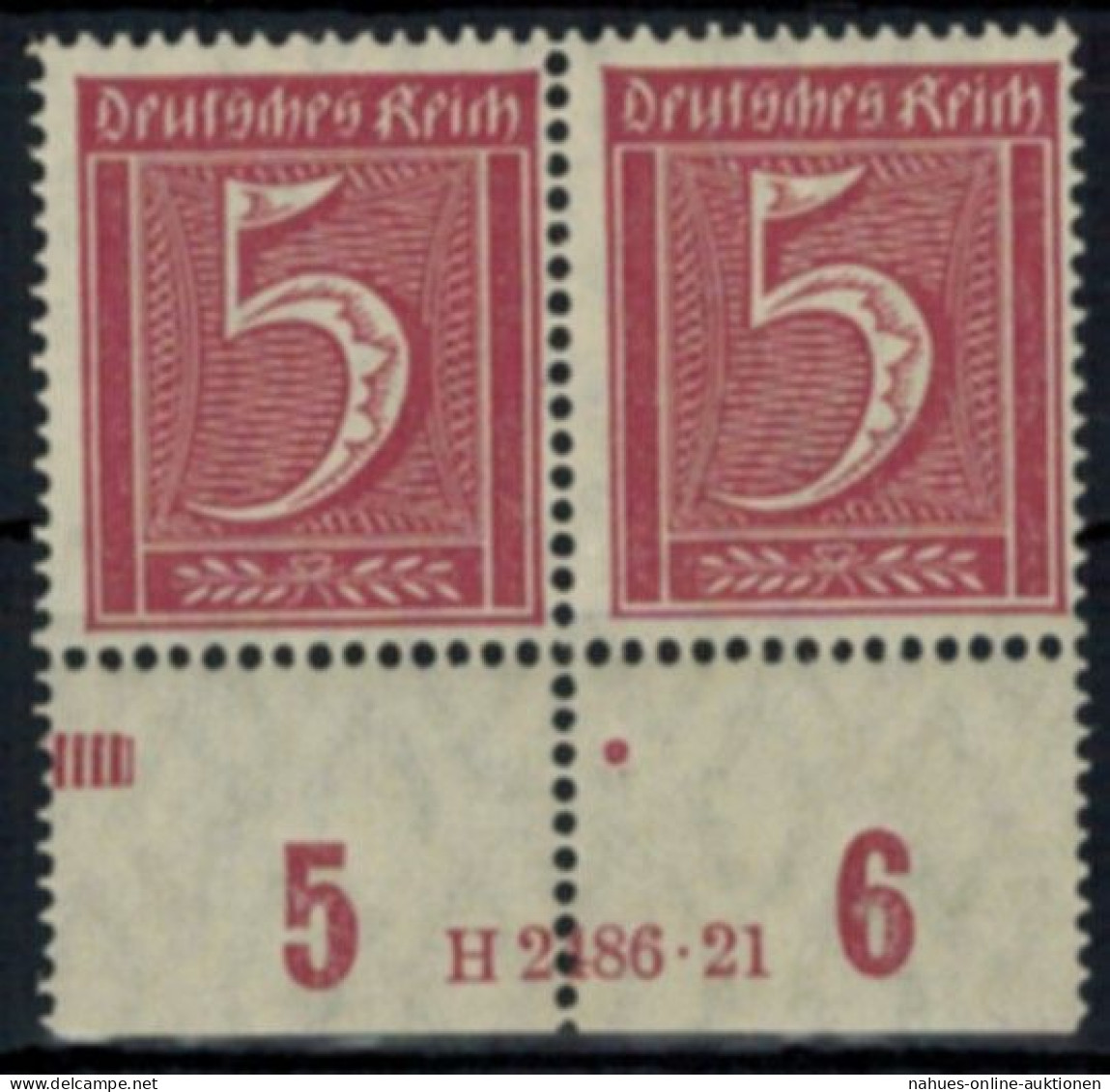 Deutsches Reich 158 Infla HAN Paar 5 Pfg., Postfrisch - Storia Postale