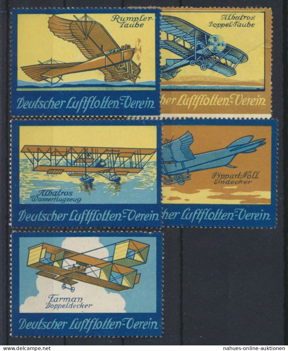 Flugpost Art Deco Vignetten Reklamemarken Deutscher Flottenverein Künstler - Cinderellas