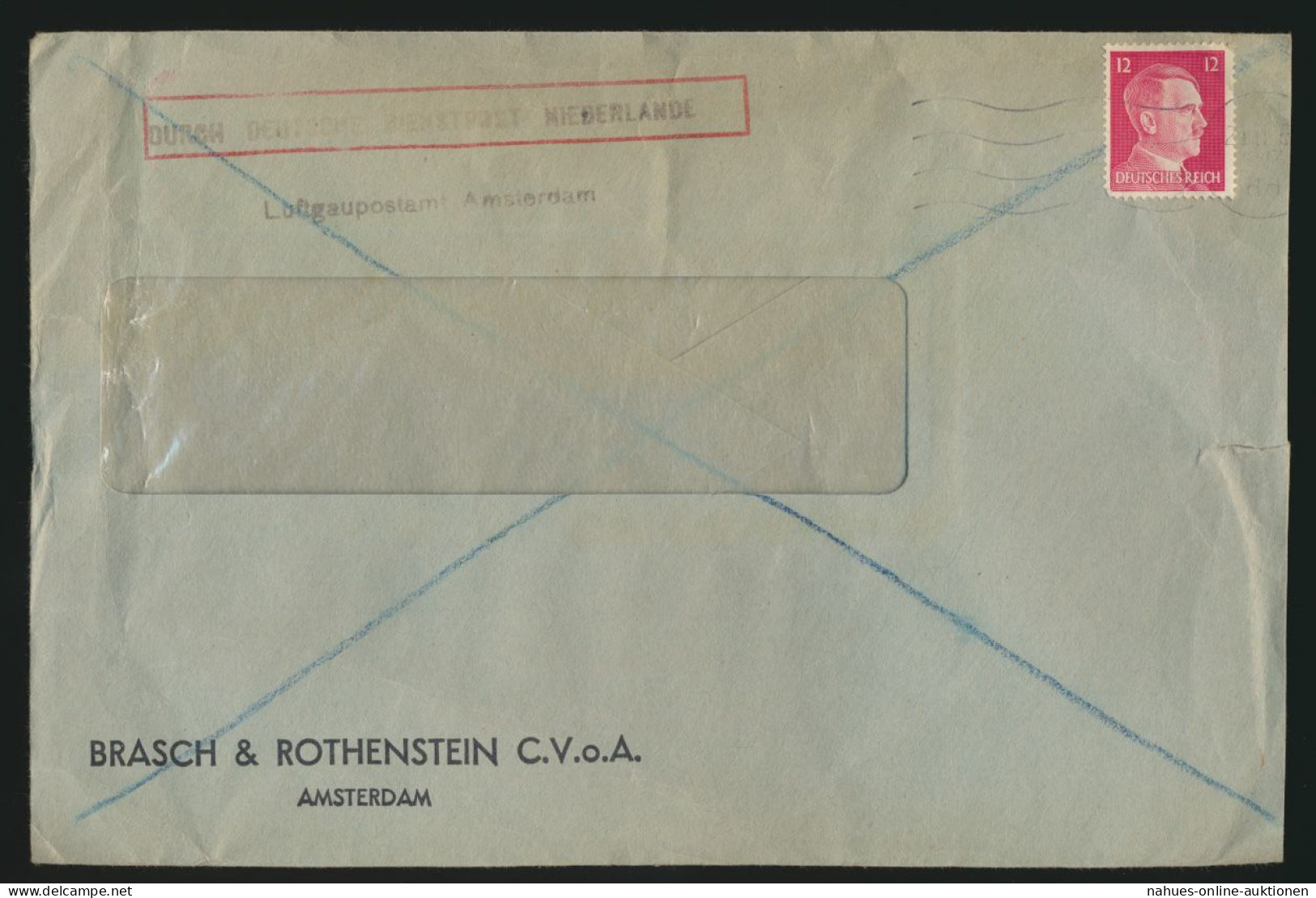 Deutsche Dienstpost Luftgaupostamt Niederlande Brasch & Rothenstein Amsterdam - Occupation 1938-45