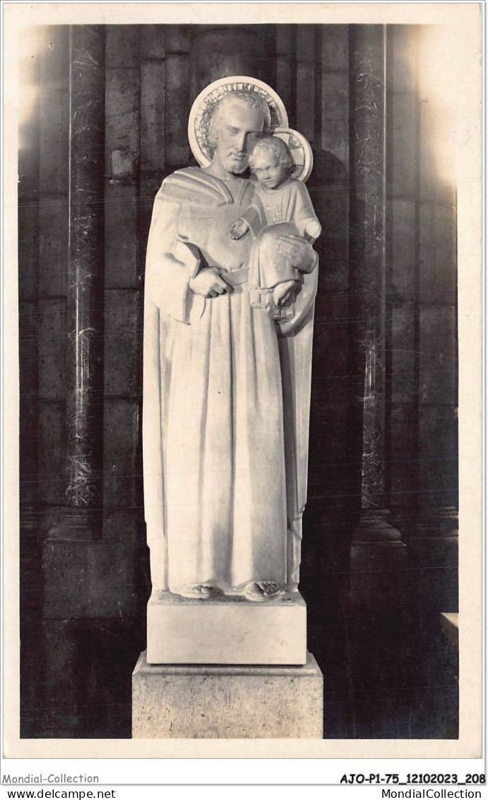 AJOP1-75-0105 - PARIS - Basilique Du Sacré-coeur De Montmartre - Statue De St-joseph - Sacré-Coeur