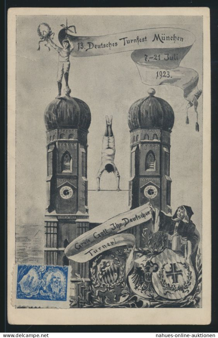 Deutsches Reich Privatganzsache München 13. Turnfest Frauenkirche +selt.Vignette - Covers & Documents